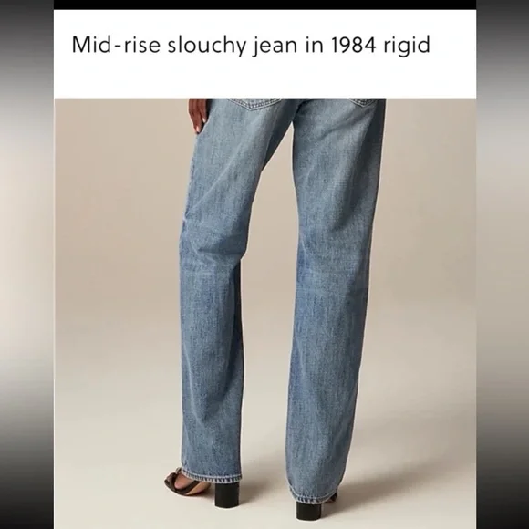 NWT J. Crew Mid-rise slouchy jean in 1984 rigid 
size 34 - Picture 5 of 12